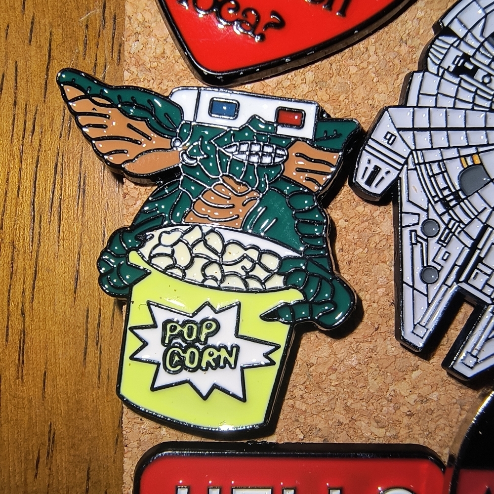 Green Baby Creature Popcorn Enamel Pin Gremlins